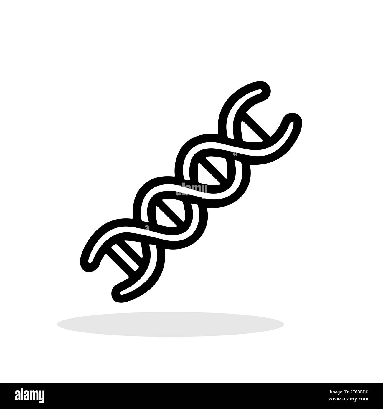 DNA strand icon. Black outline icon of a of DNA molecule structure. Vector illustration Stock Vector