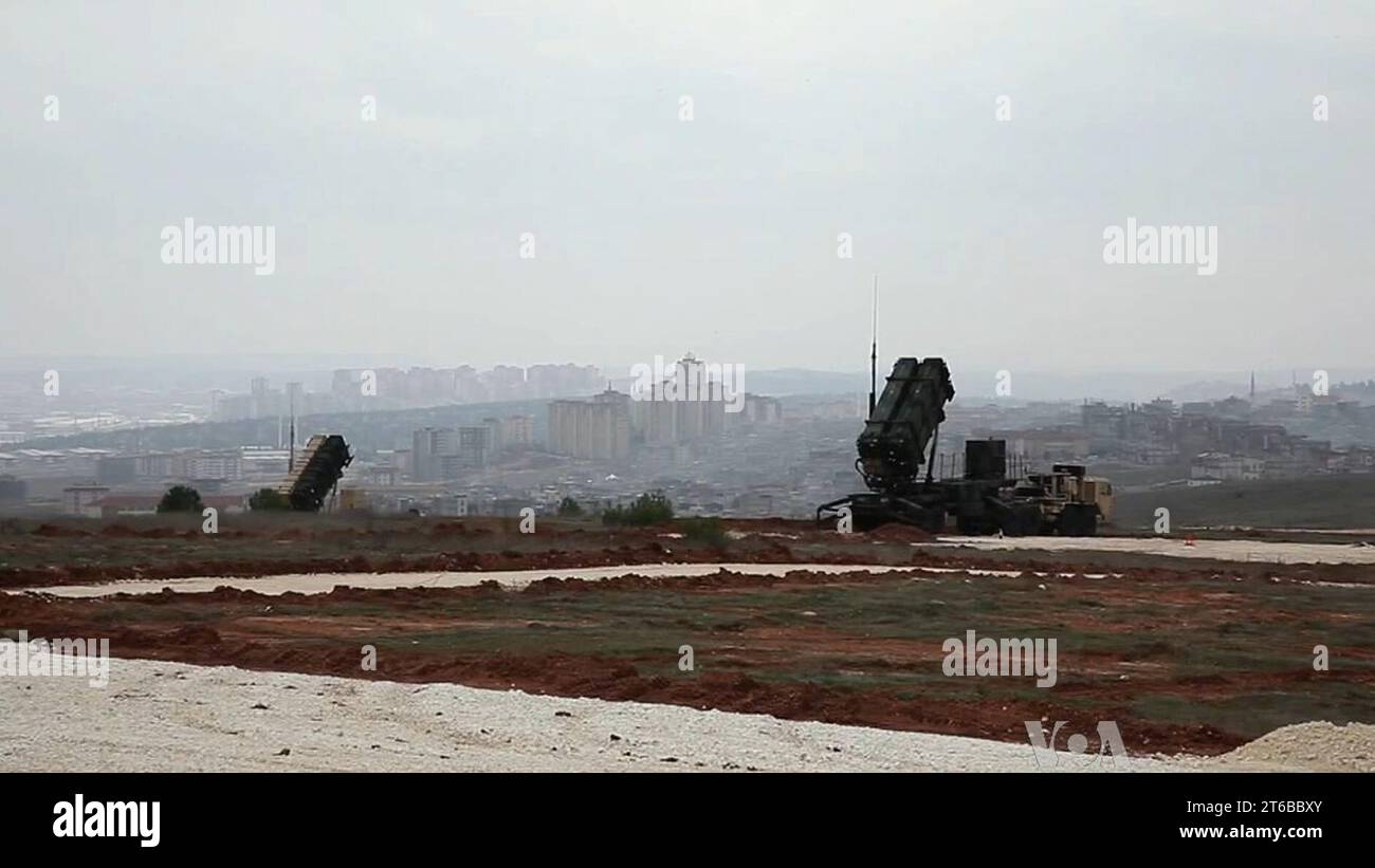 US Patriot Missile Battery in Turkey Stock Photo