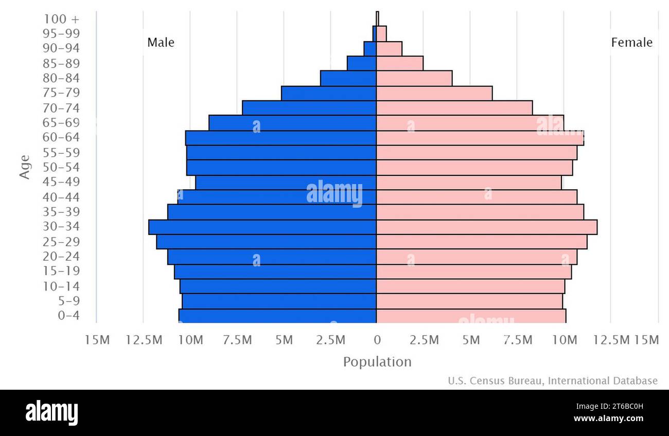 US population pyramid 2022 Stock Photo Alamy