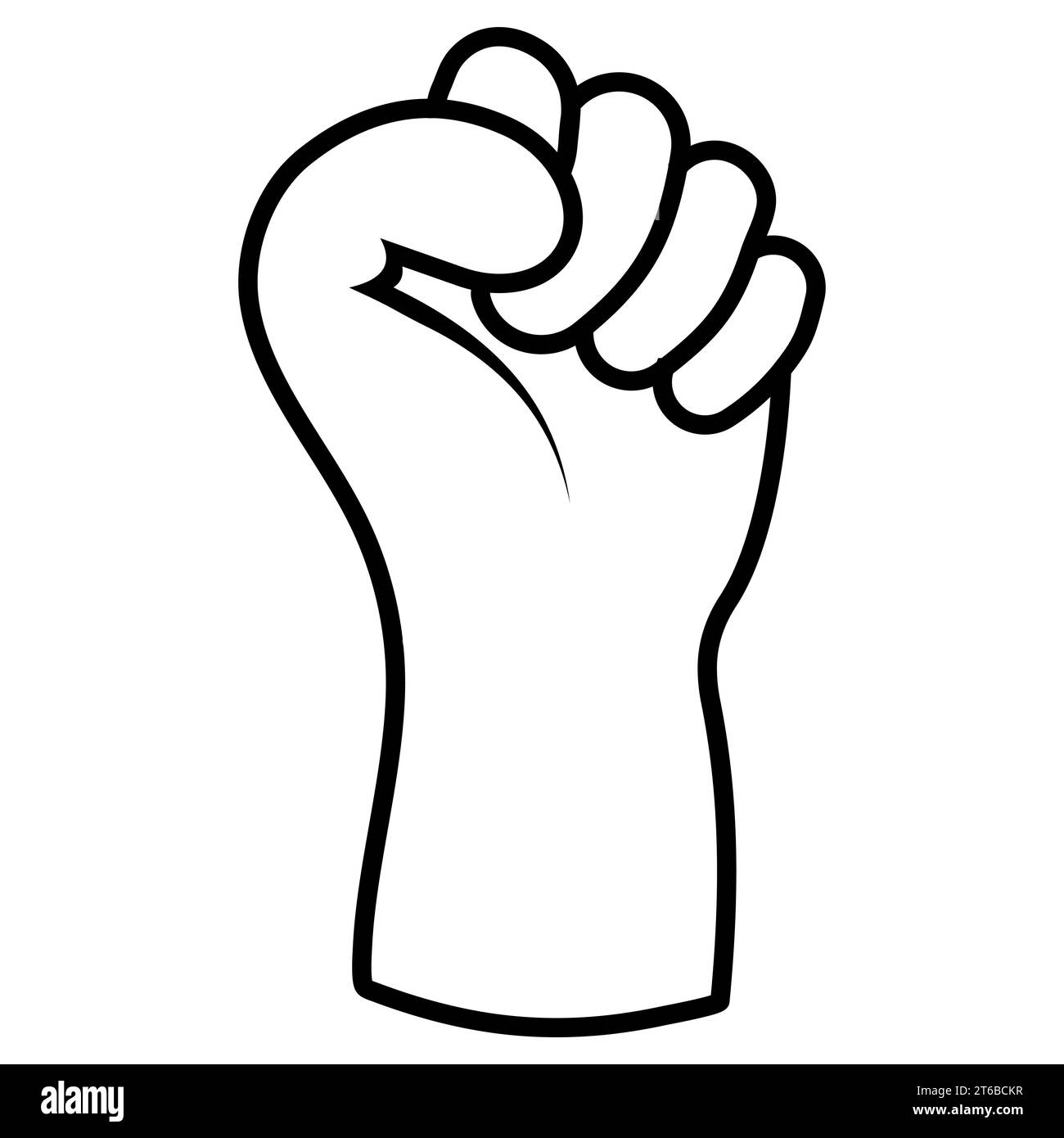 Gesture raised fist solidarity, icon symbol of support, unity