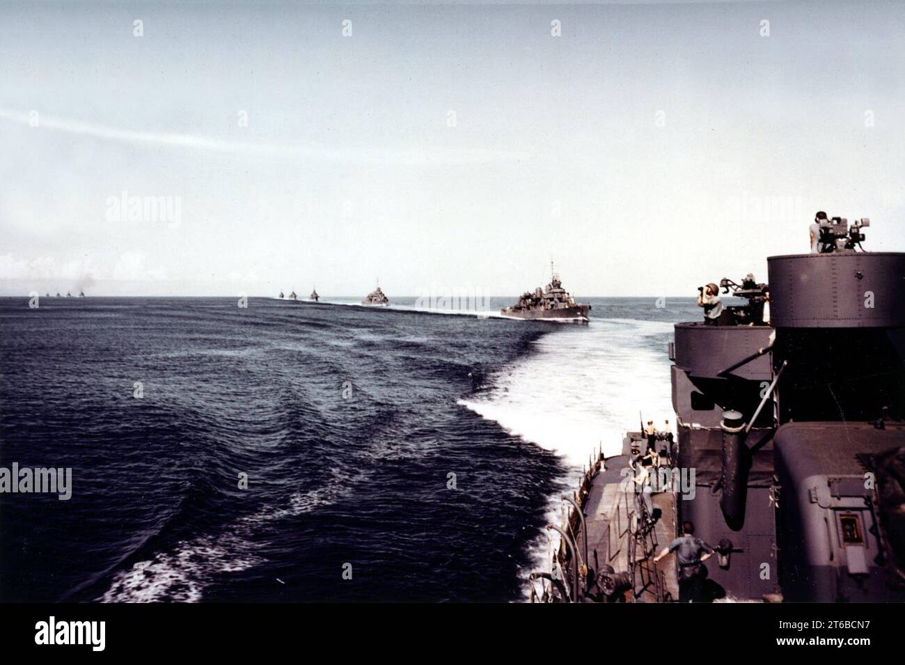 US Task Force 18 steams in column in the Solomons on 13 May 1943 Stock ...