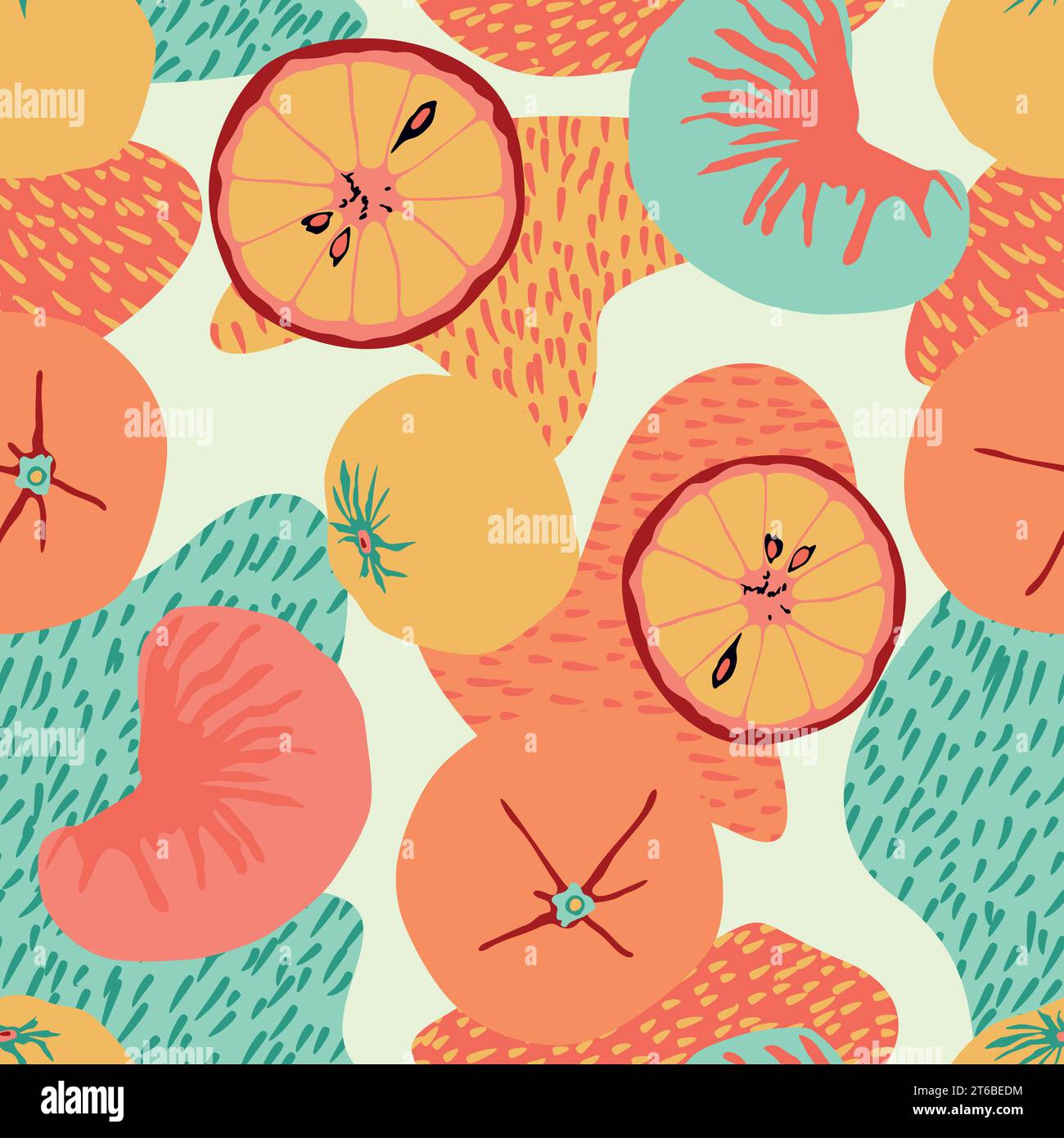 An organic orange fruits seamless pattern Stock Vector Image & Art - Alamy