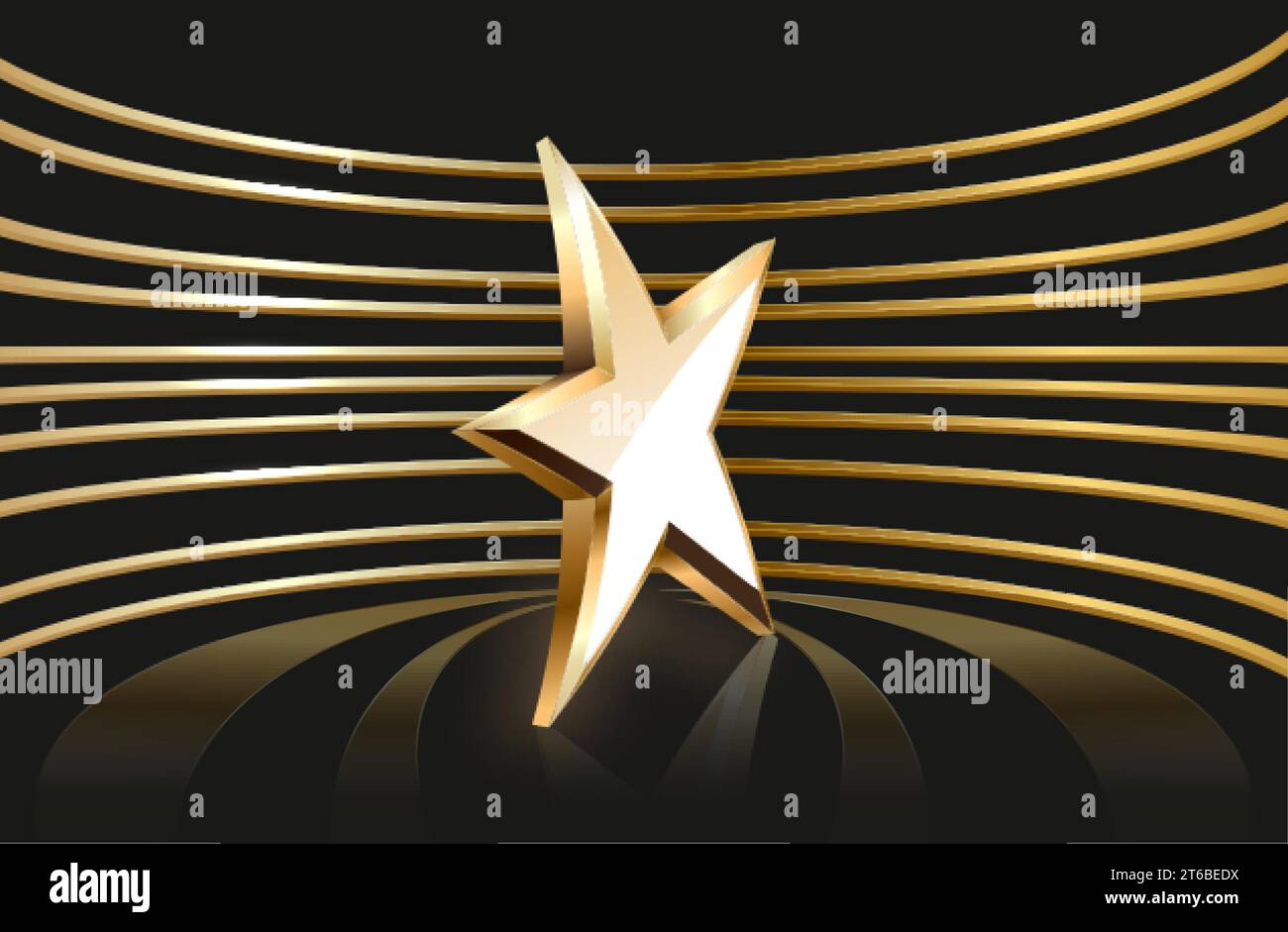 Award ceremony background with 3d gold star element and glitter light ...