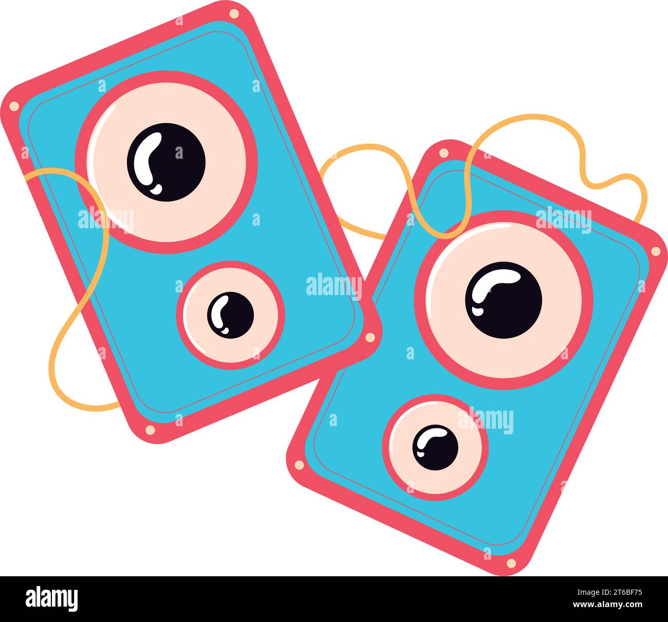 Isolated pair of colored speakers Vector Stock Vector