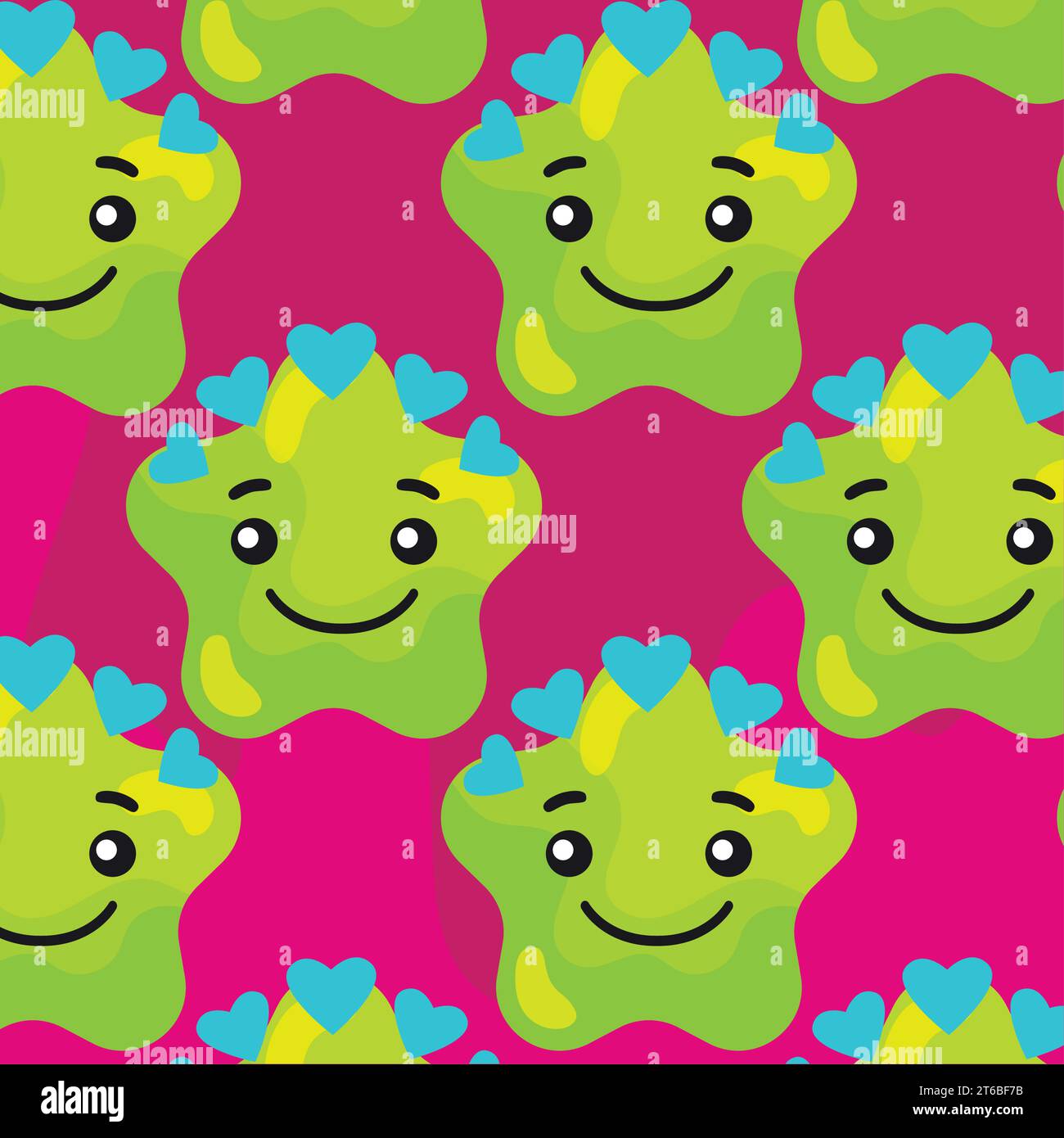 Seamless pattern background with star shape emojis Vector Stock Vector