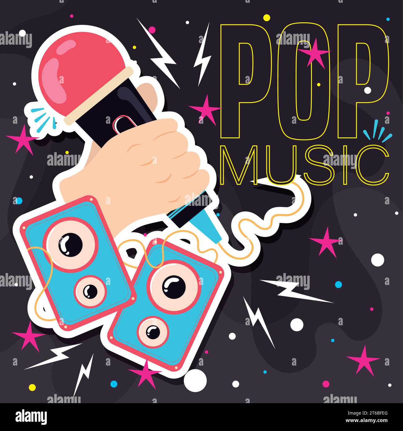 Colored pop music style concept background Vector Stock Vector Image ...