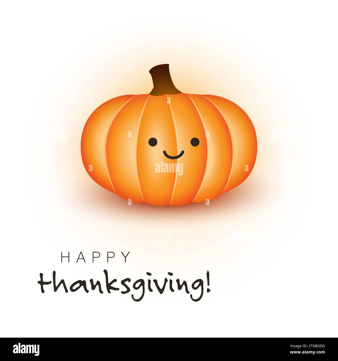 Happy Thanksgiving Card Layout with Smiling Face on a Brown Pumpkin ...