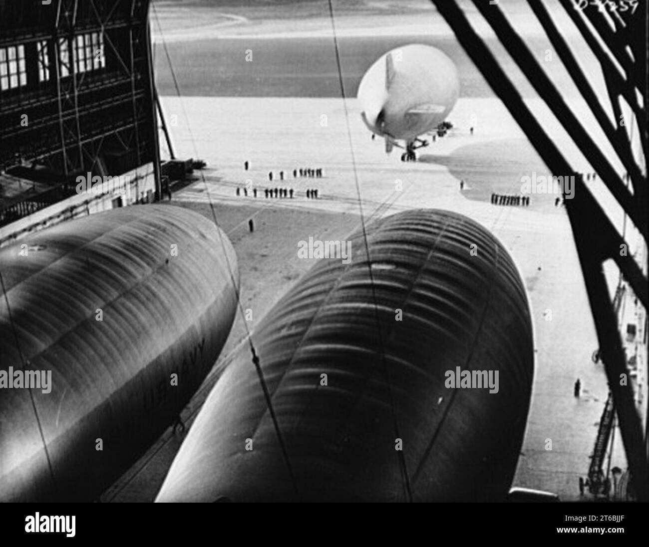 USN blimps in hangar Jan 1943 Stock Photo - Alamy