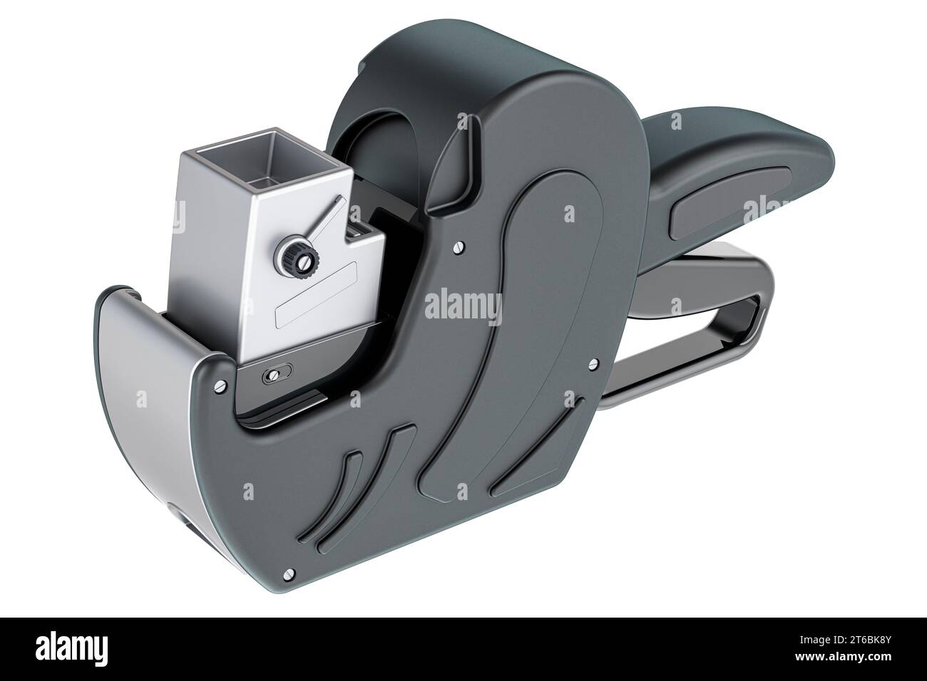 Price Label Gun. Label maker numerical, pricing gun. 3D rendering