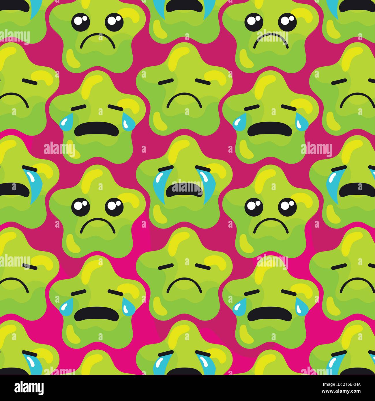 Seamless pattern background with star shape emojis Vector Stock Vector ...