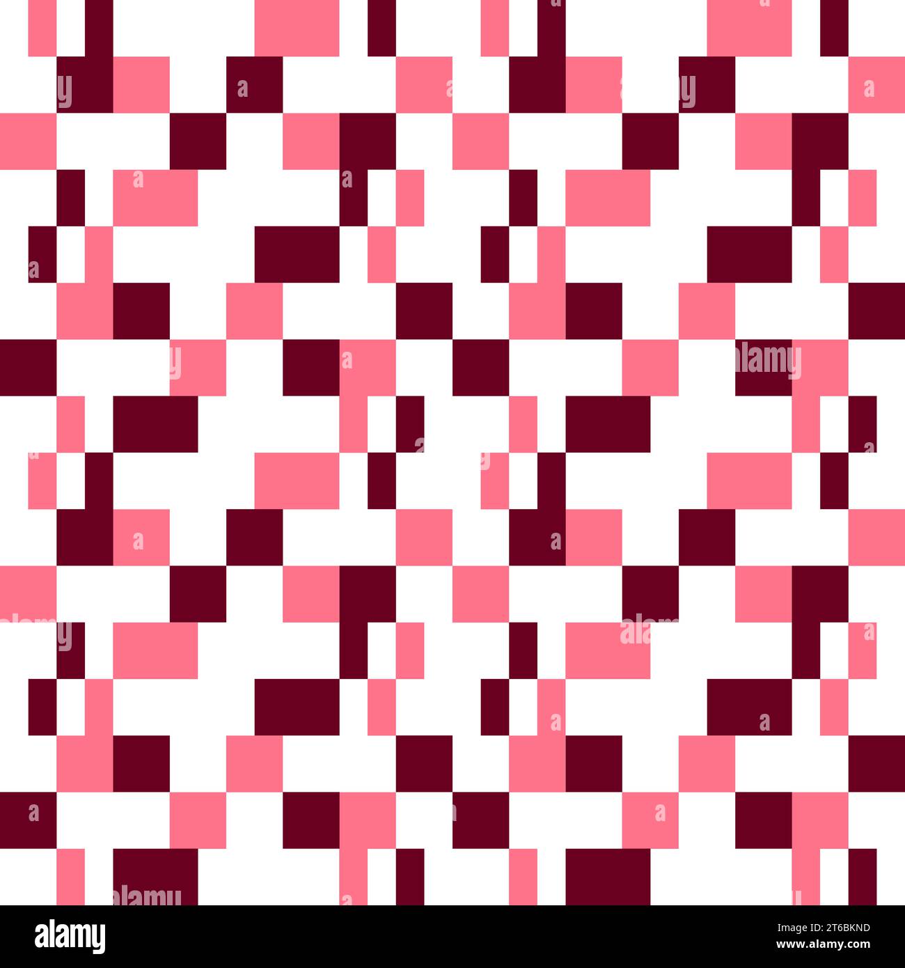 Seamless pattern with geometric motifs in 3 colors Stock Photo
