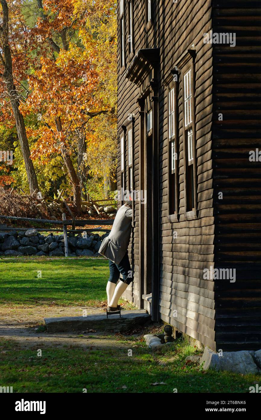 October 2023 Battle Road Lincoln, Massachusetts. A colonial reenactor