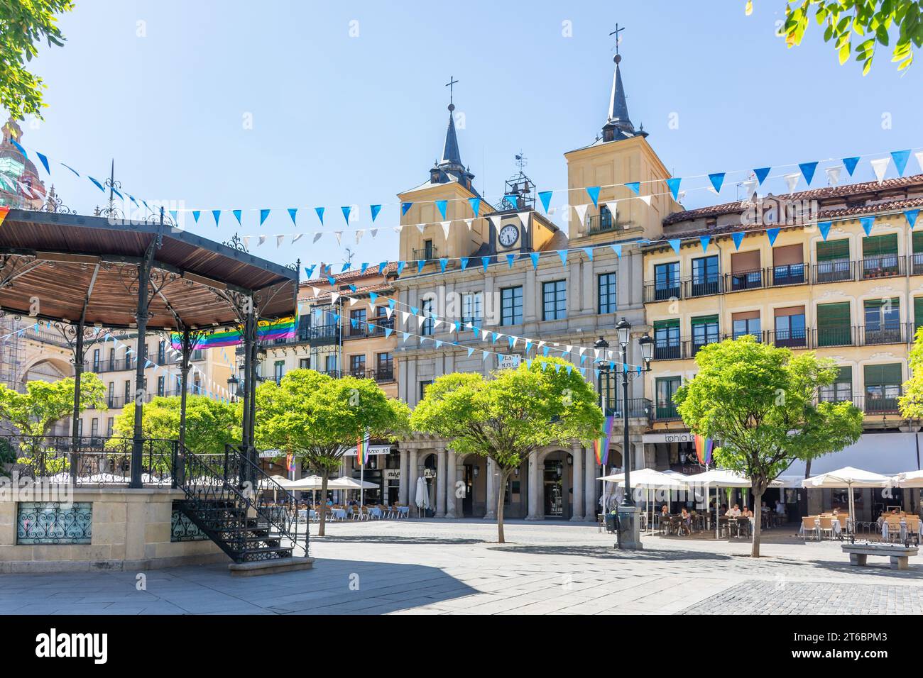 Plaza Mayor, Segovia, Castile and León, Kingdom of Spain Stock Photo