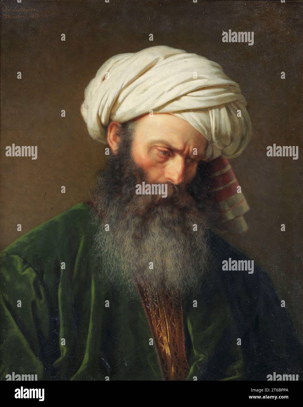Study of a Man in Turkish Dress, 1854. Stock Photo