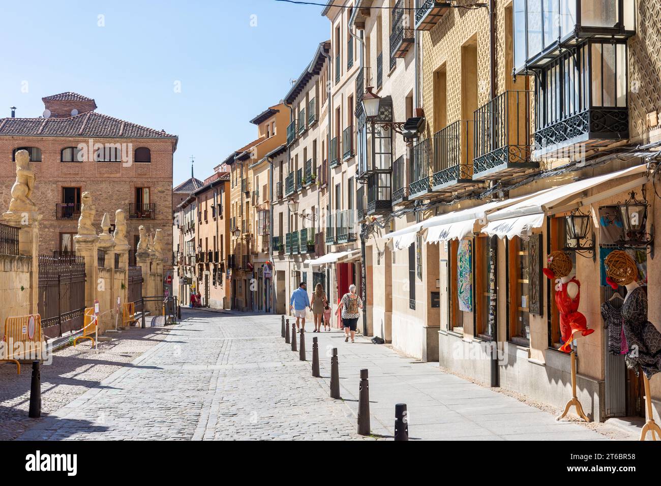 Calle Marqués del Arco, Jewish Quarter, Segovia, Castile and León, Kingdom of Spain Stock Photo