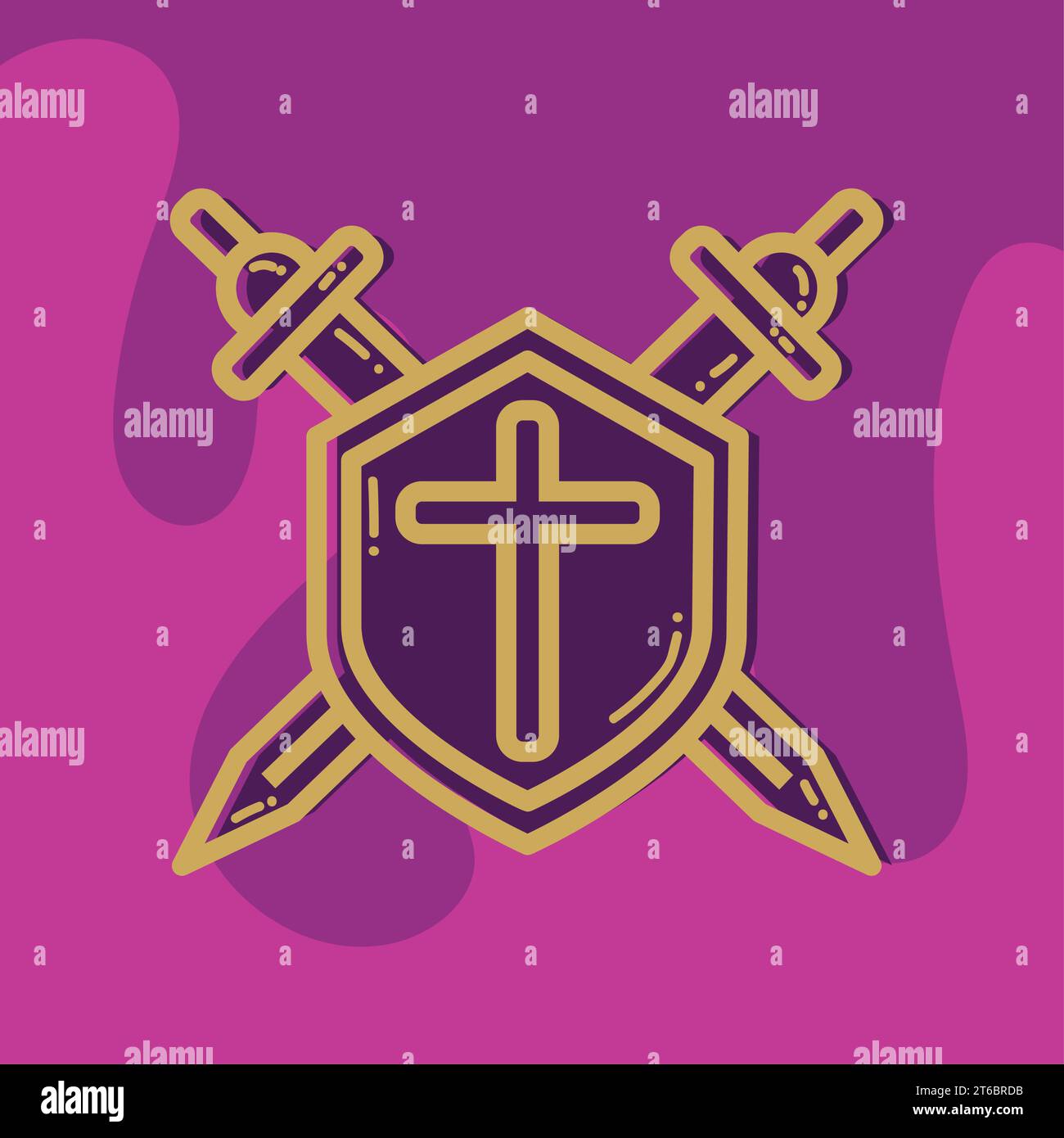 Isolated Shield and swords icon Medieval weapon Vector Stock Vector ...