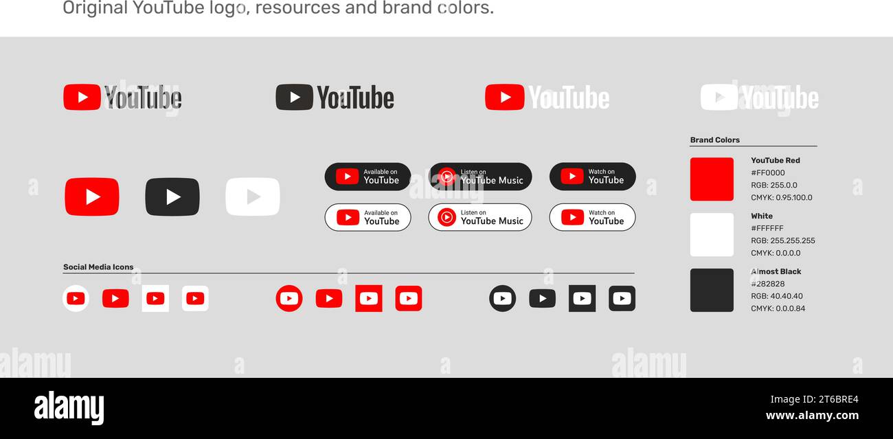 Set Red Youtube Logo Stock Vector Images Alamy