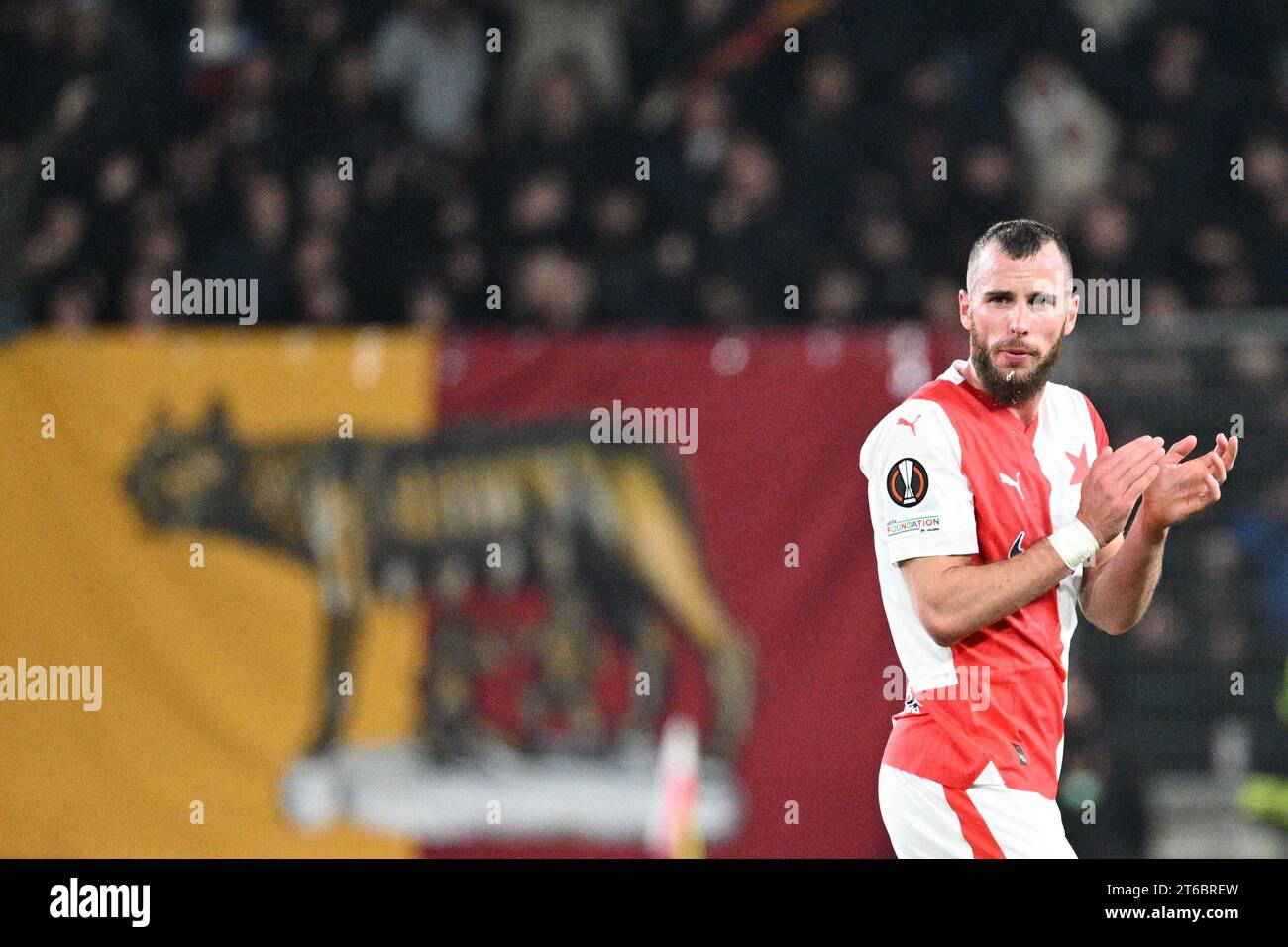 Prague, Czech Republic. 27th May, 2023. Vaclav Jurecka, soccer player of  Slavia scored four goals during the match Slavia Praha, vs 1. FC Slovacko  in Prague, Czech Republic, May 27, 2023. Jurecka celebrates goal. Credit:  Michal Krumphanzl/CTK Photo