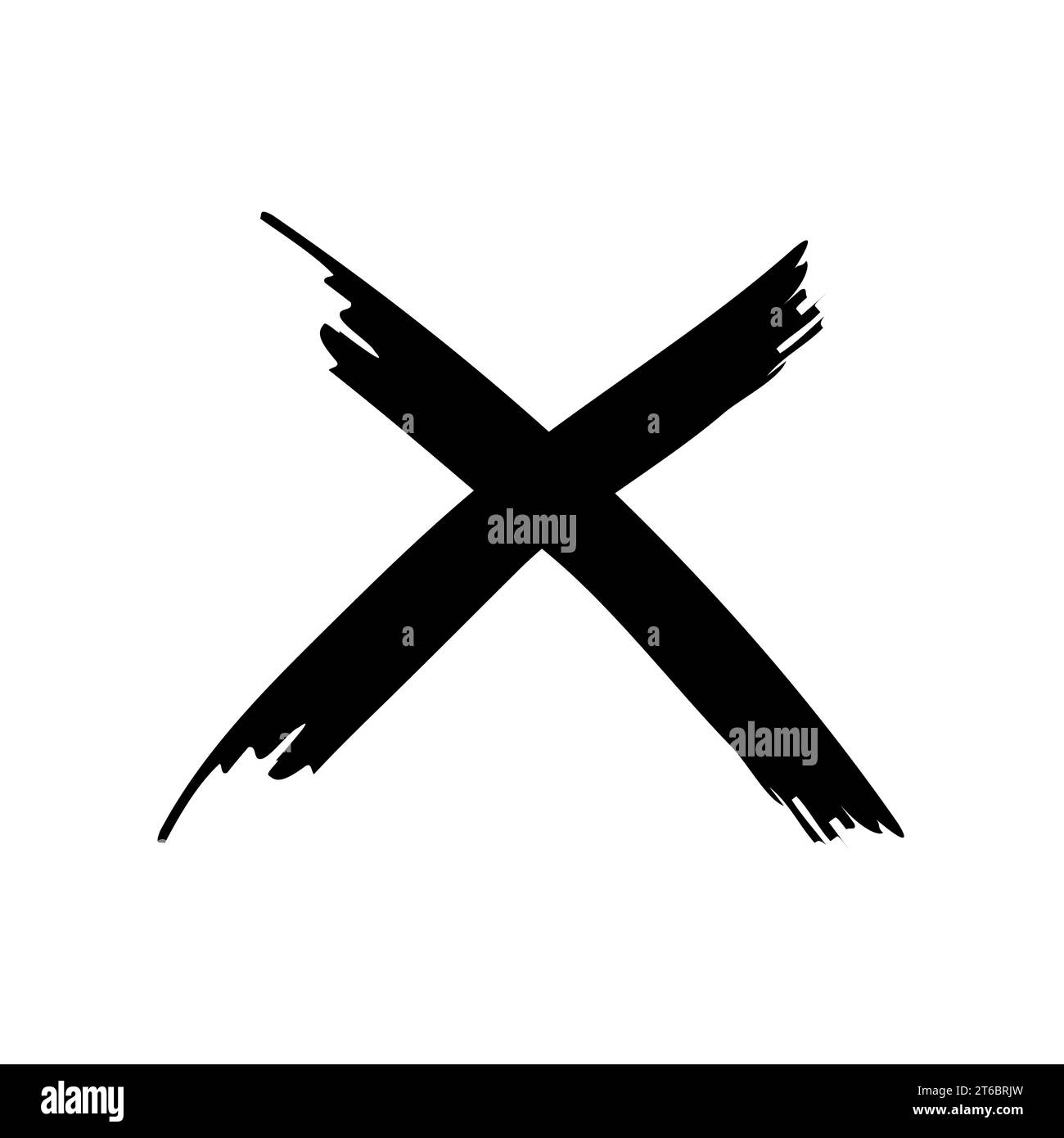 Painted X mark. Crossed X symbol vector illustration. Cross design