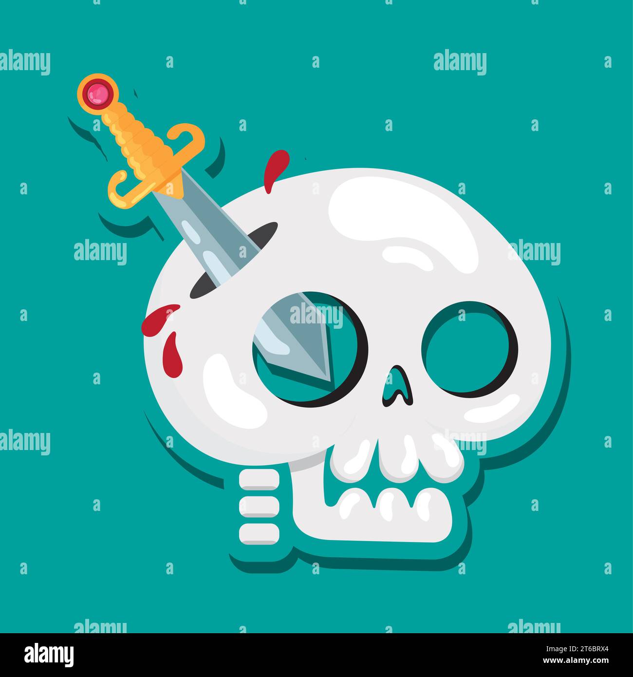 Isolated cute skull with a sword Vector Stock Vector Image & Art - Alamy