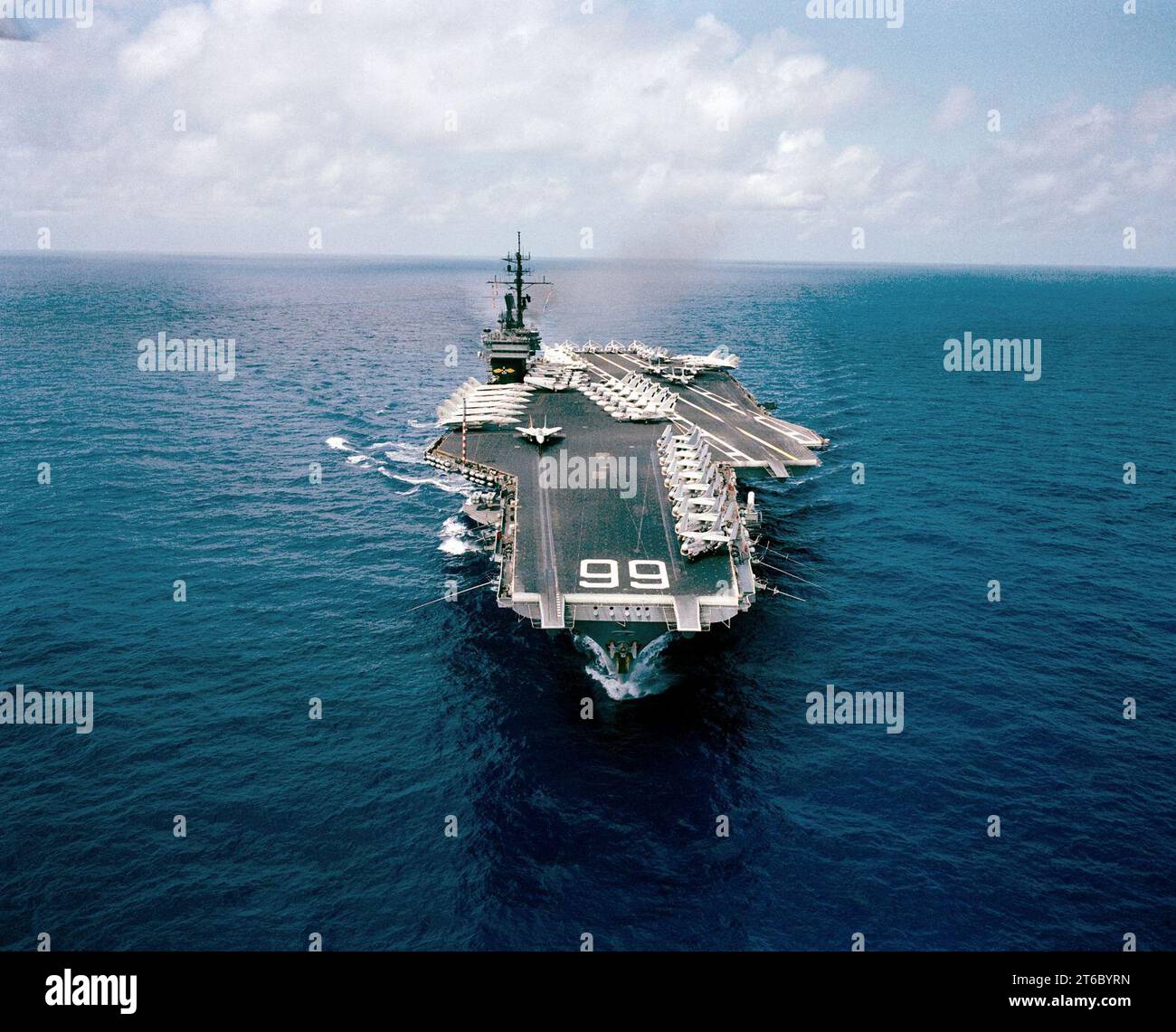 USS America (CV-66) aerial bow view 1983 Stock Photo - Alamy