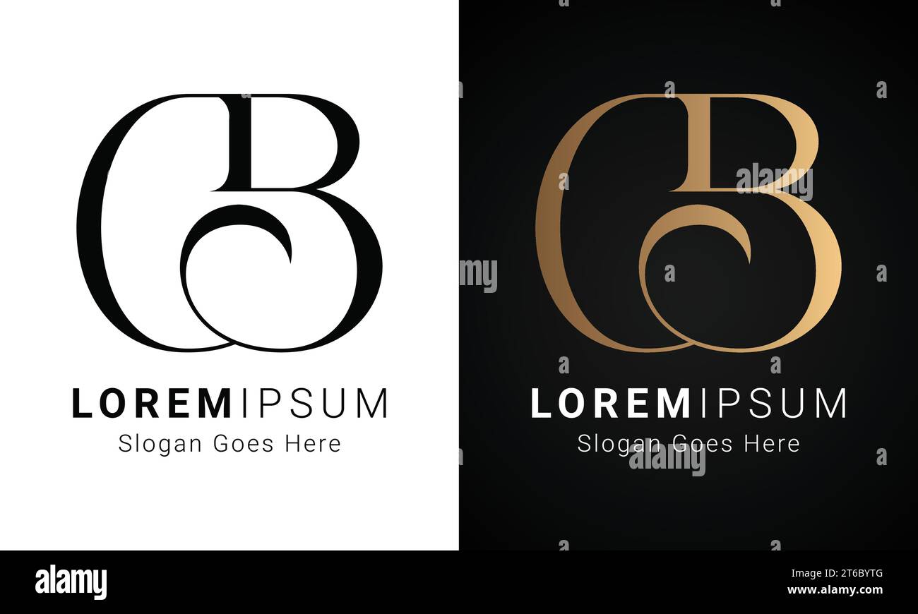 Luxury Initial BD or DB Monogram Text Letter Logo Design Stock Vector