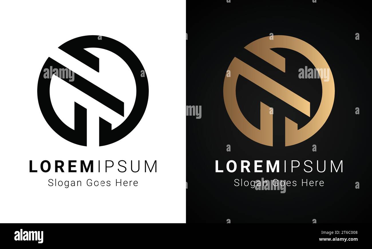 Luxury Initial AJ or JA Monogram Text Letter Logo Design Stock Vector