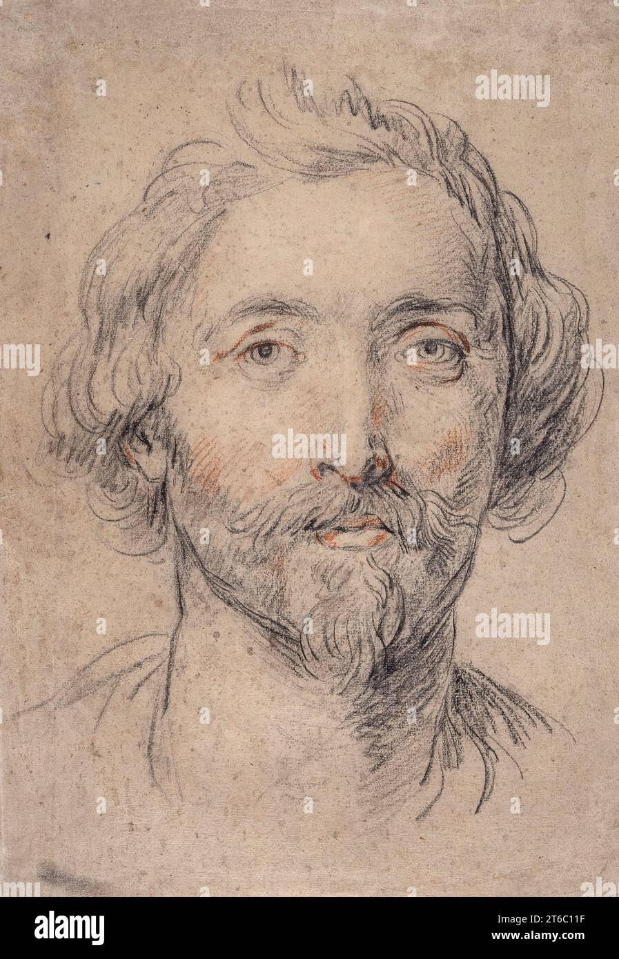 Head of a Man [Nicholas Lanier?], between circa 1625 and circa 1630. Stock Photo