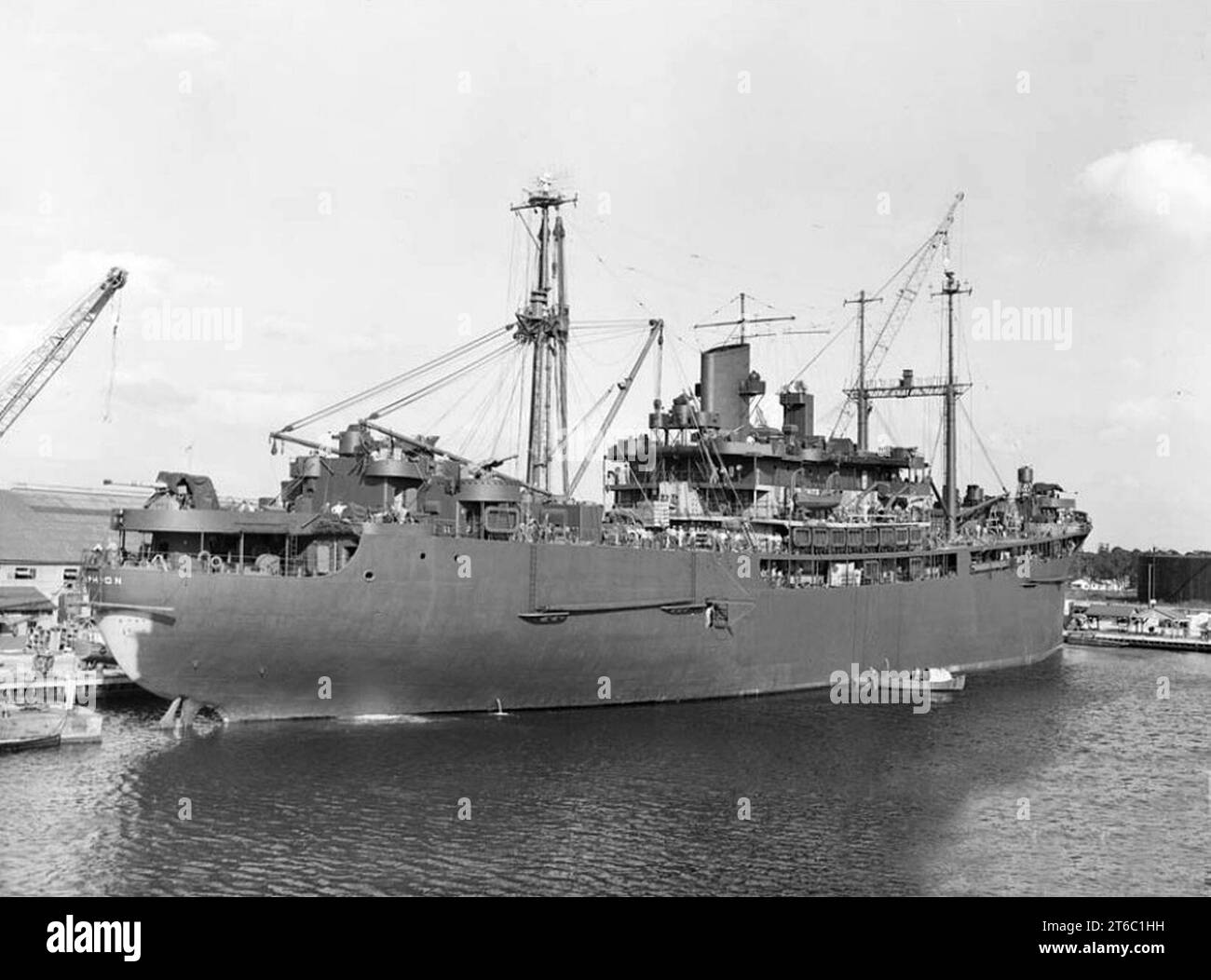 USS Amphion (AR13) fitting out at Tampa Shipbuilding Company, Florida
