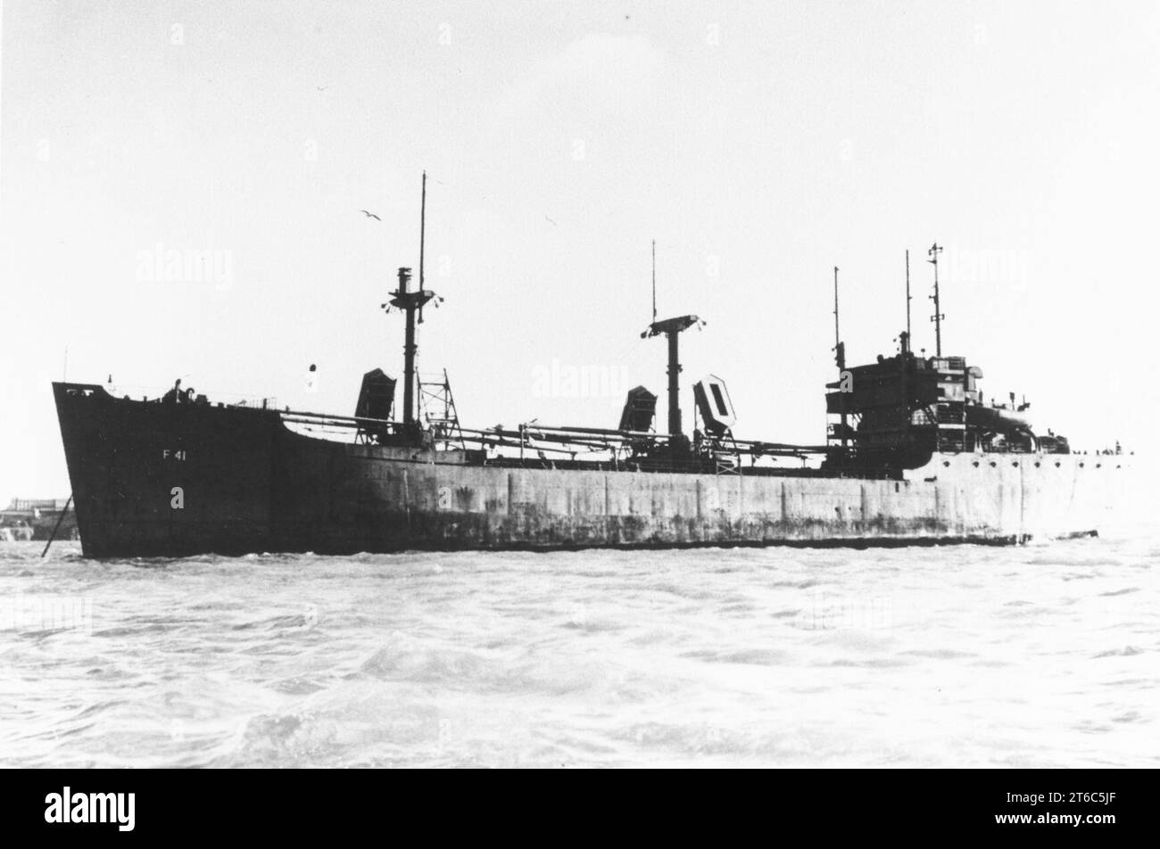 USS Athanasia (AF-41) anchored in San Francisco Bay, California (USA), circa in 1945 Stock Photo