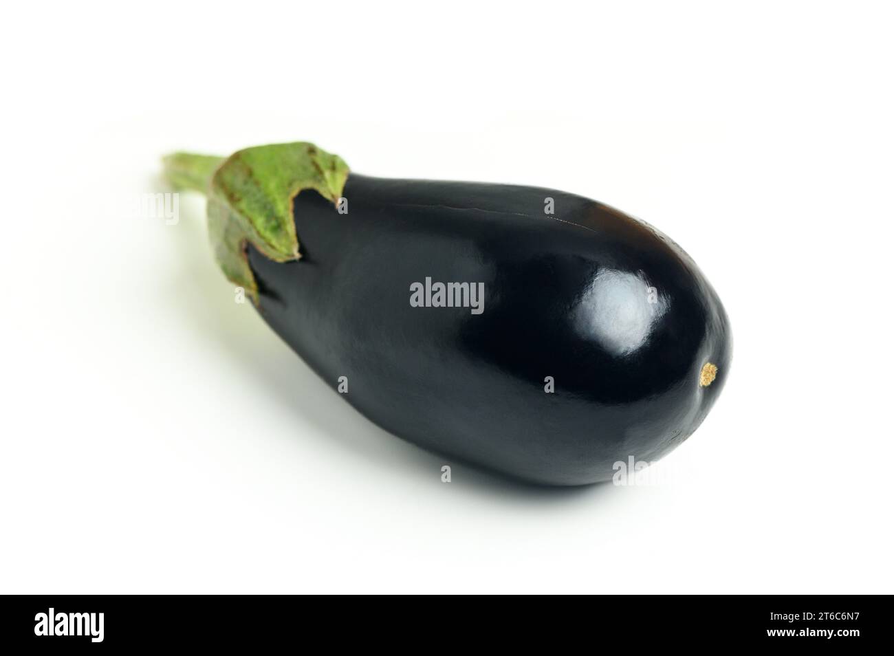 Appetizing fresh eggplant on white background Stock Photo