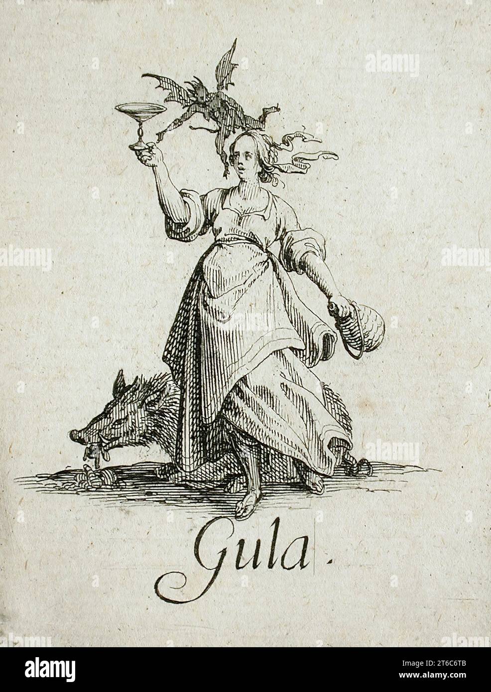 Gluttony, c1621. From The Seven Deadly Sins. Stock Photo