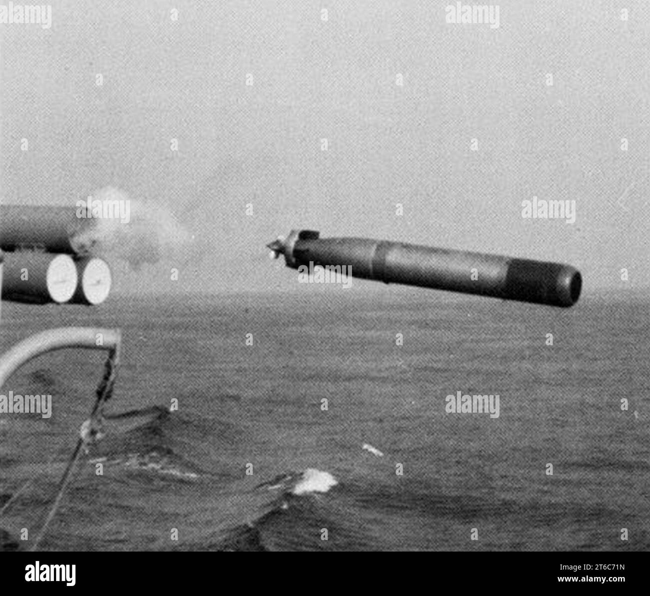 USS Barney (DDG-6) launching torpedo in 1976 Stock Photo - Alamy