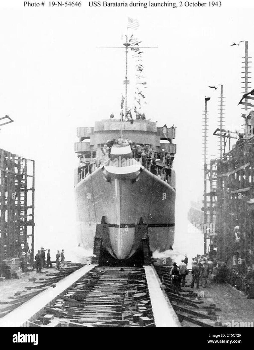 USS Barataria (AVP33) launching Stock Photo Alamy