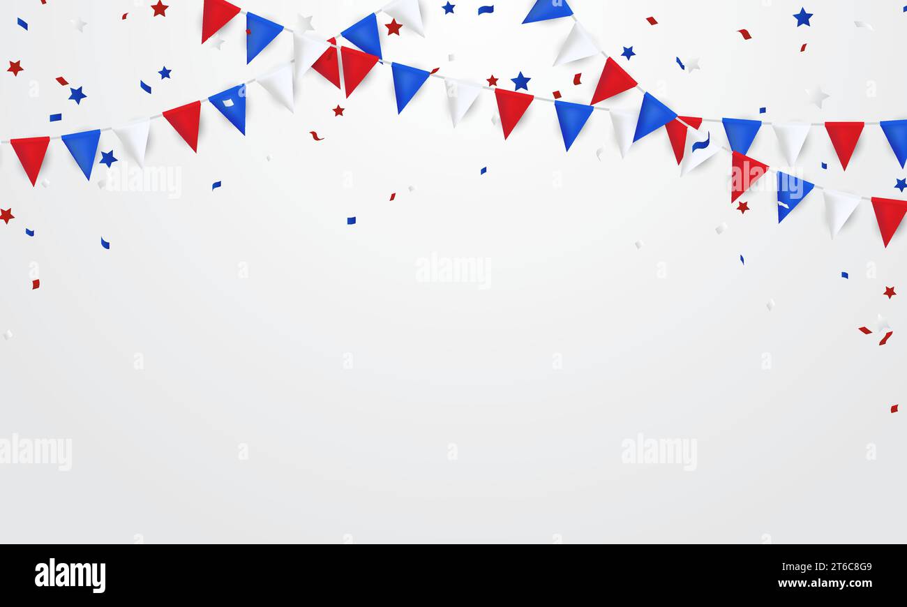red and blue party flag background for celebration vector illustration