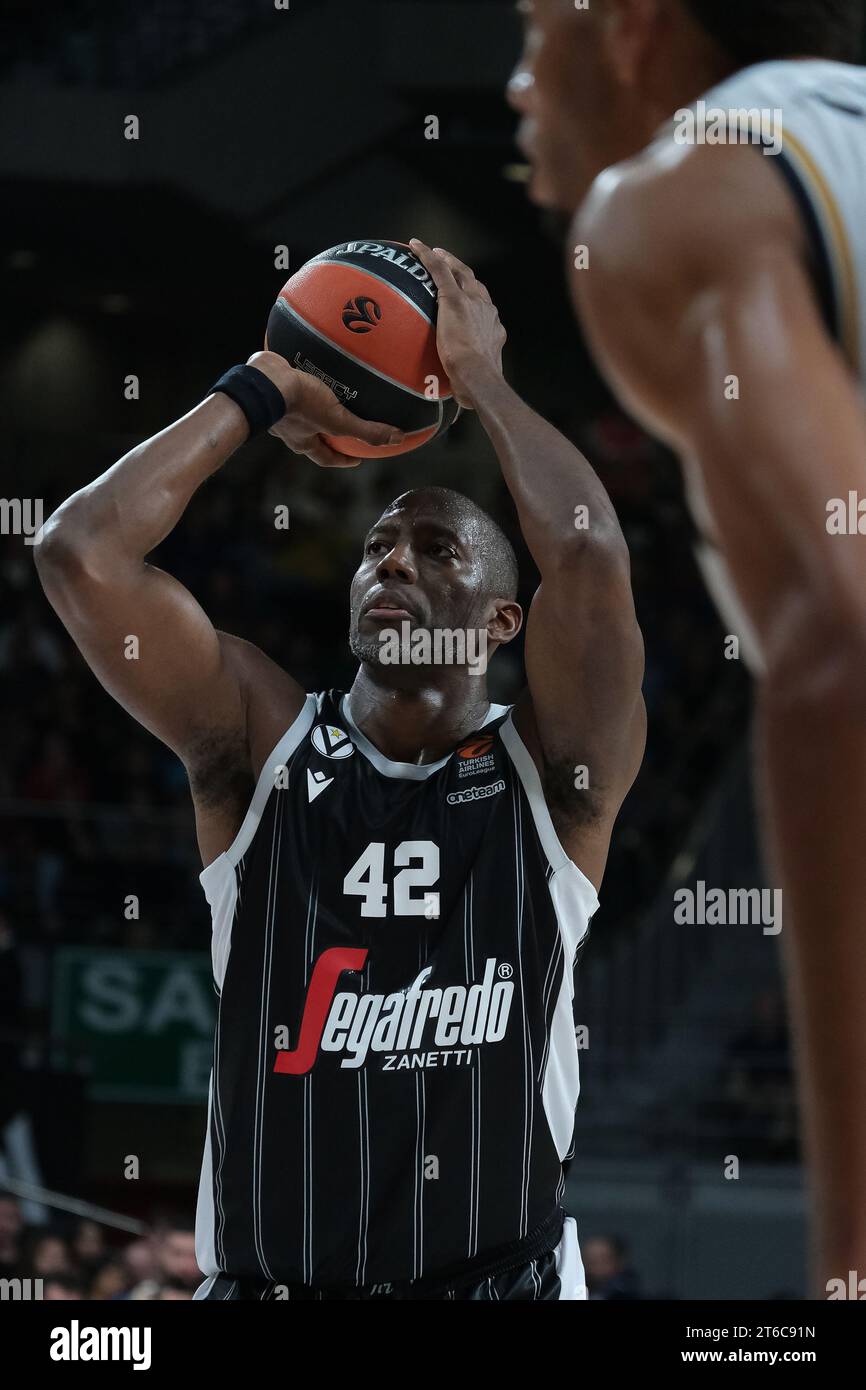 Dunston Bryant  of  Bologna  during the Turkish Airlines EuroLeague  match between Real Madrid and Virtus Segafredo Bologna at WiZink Center on Novemb Stock Photo