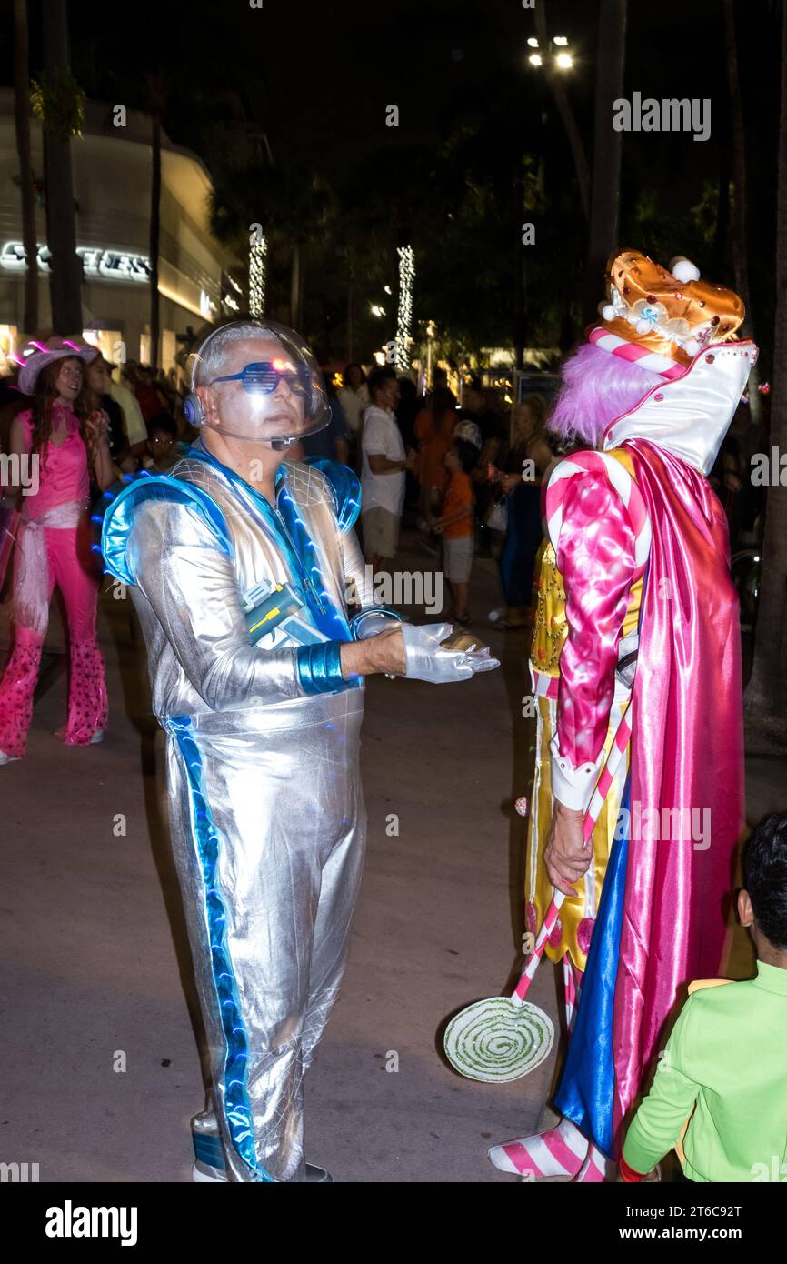 Miami, USA. 31th Oct, 2023. The annual Lincoln Road Halloween party on