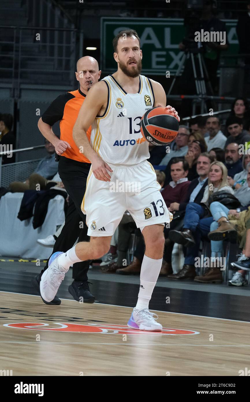 Sergio Rodríguez  of Real Madrid  during the Turkish Airlines EuroLeague  match between Real Madrid and Virtus Segafredo Bologna at WiZink Center on N Stock Photo