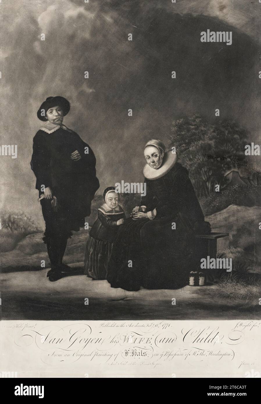 Jan van Goyen, His Wife and Child, 1771. Stock Photo