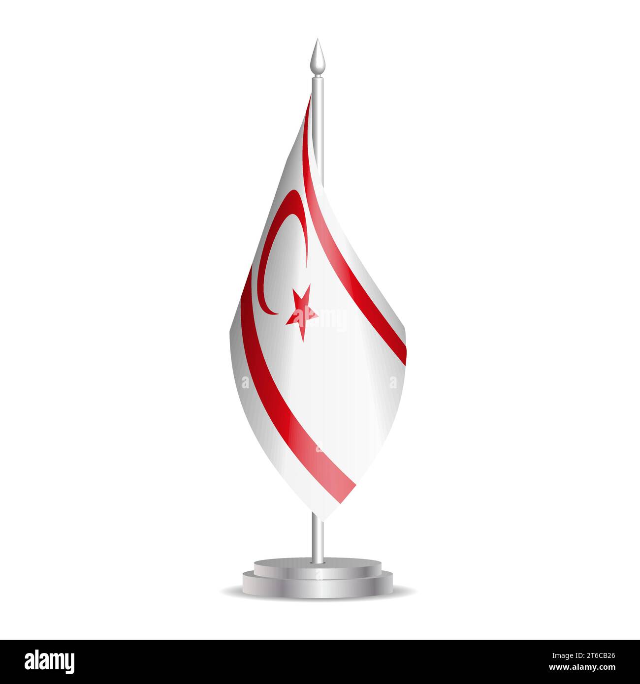 North Korea flag - 3D mini flag hanging on desktop flagpole. Usable for ...