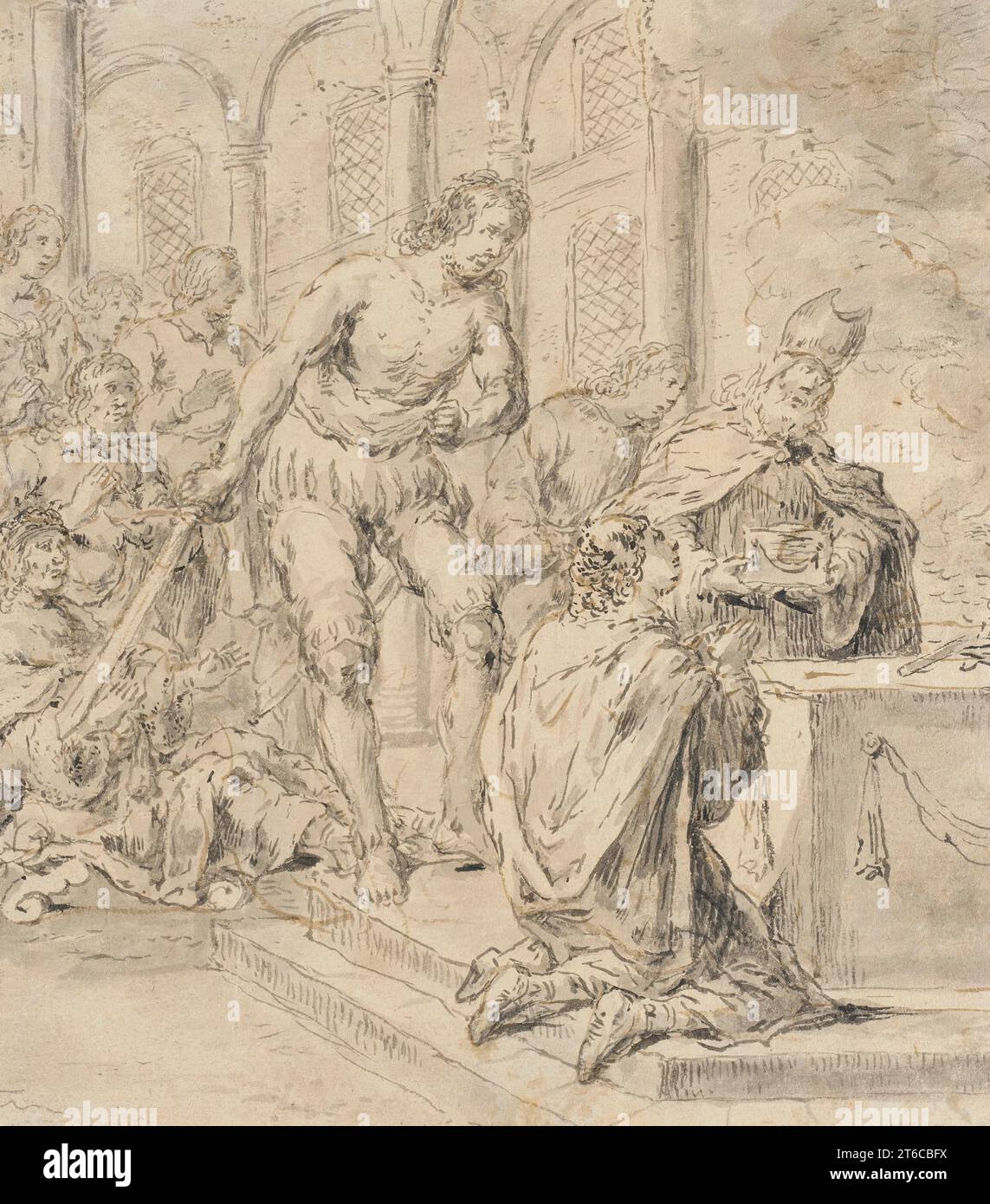 Sacrificial Scene, between 1596 and 1674. Stock Photo