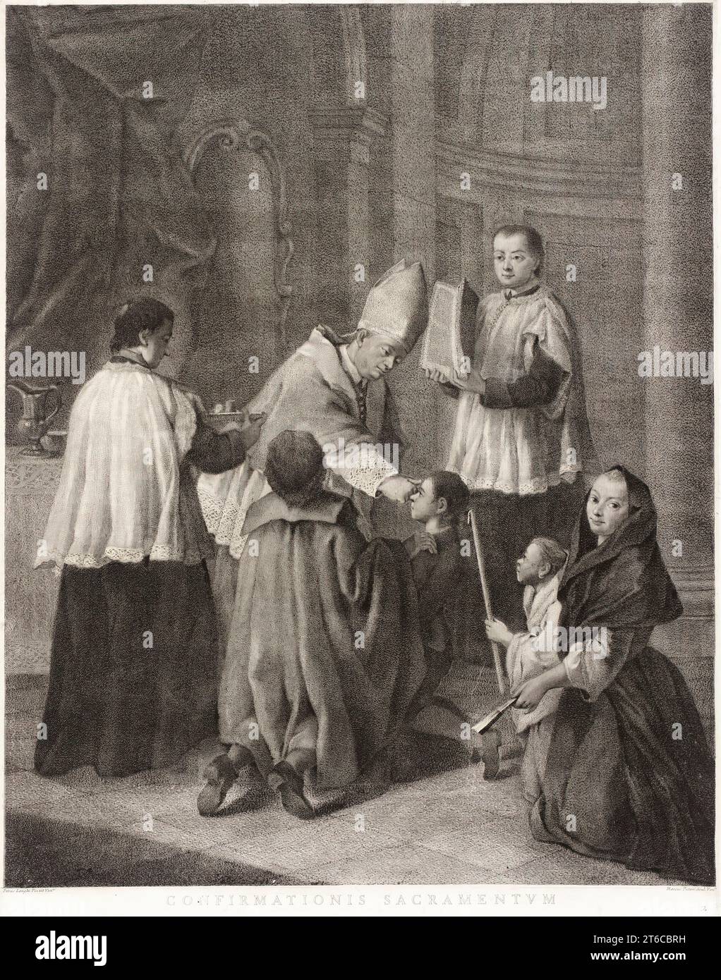 Confirmation, c1755. From The Seven Sacraments, plate 2. Stock Photo