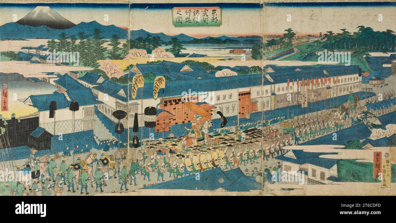 Daimyo Procession at Kasumigaseki in Edo, 1863 Stock Photo - Alamy