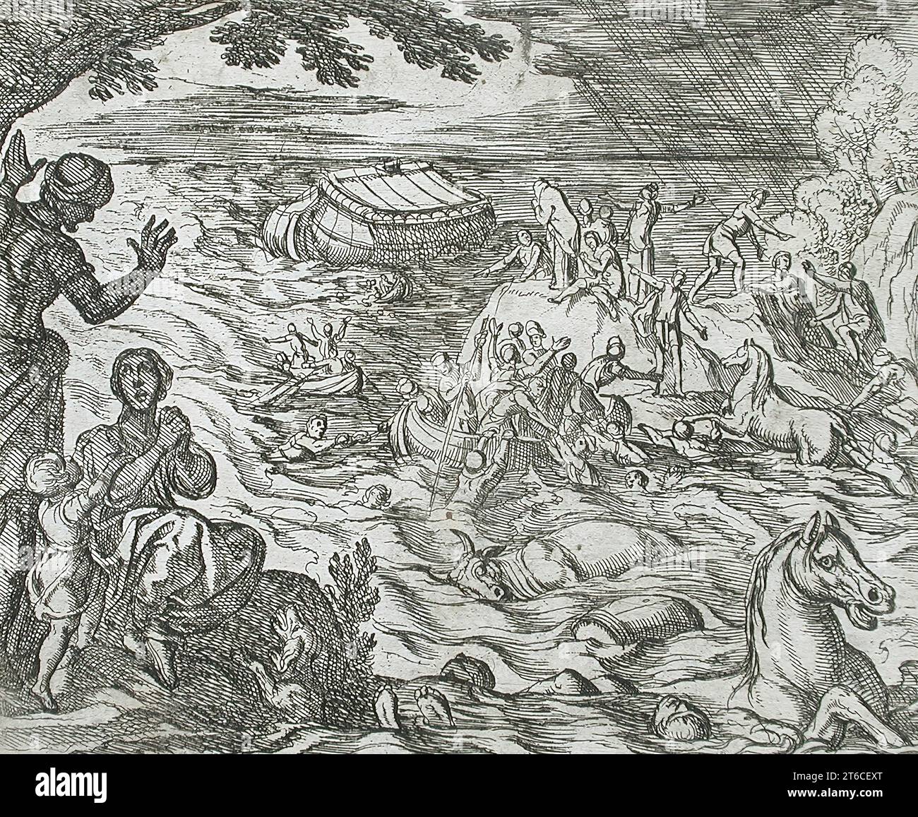 The Flood, published 1606. From The Metamorphoses of Ovid, pl. 7. Stock Photo