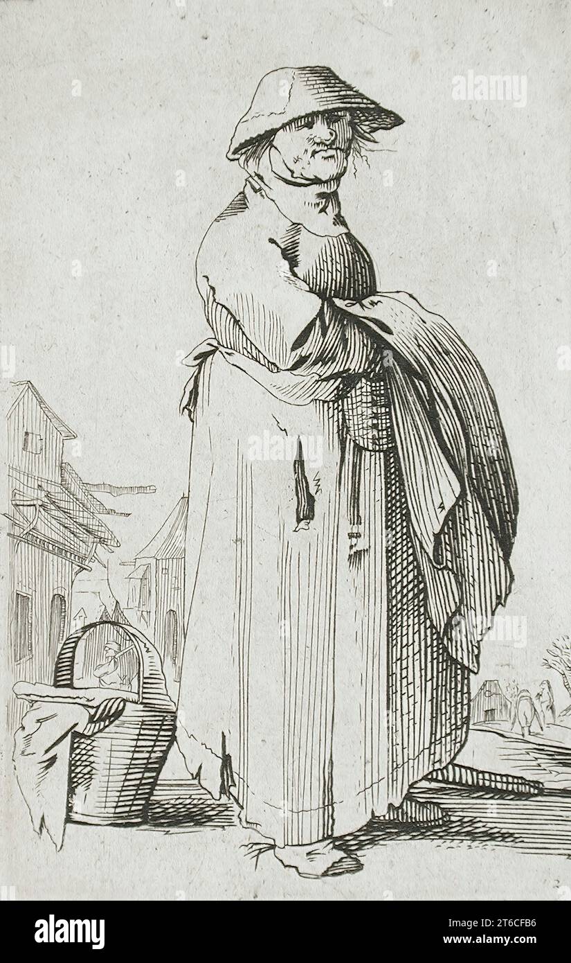 Peasant Woman with Basket, 17th century Stock Photo Alamy