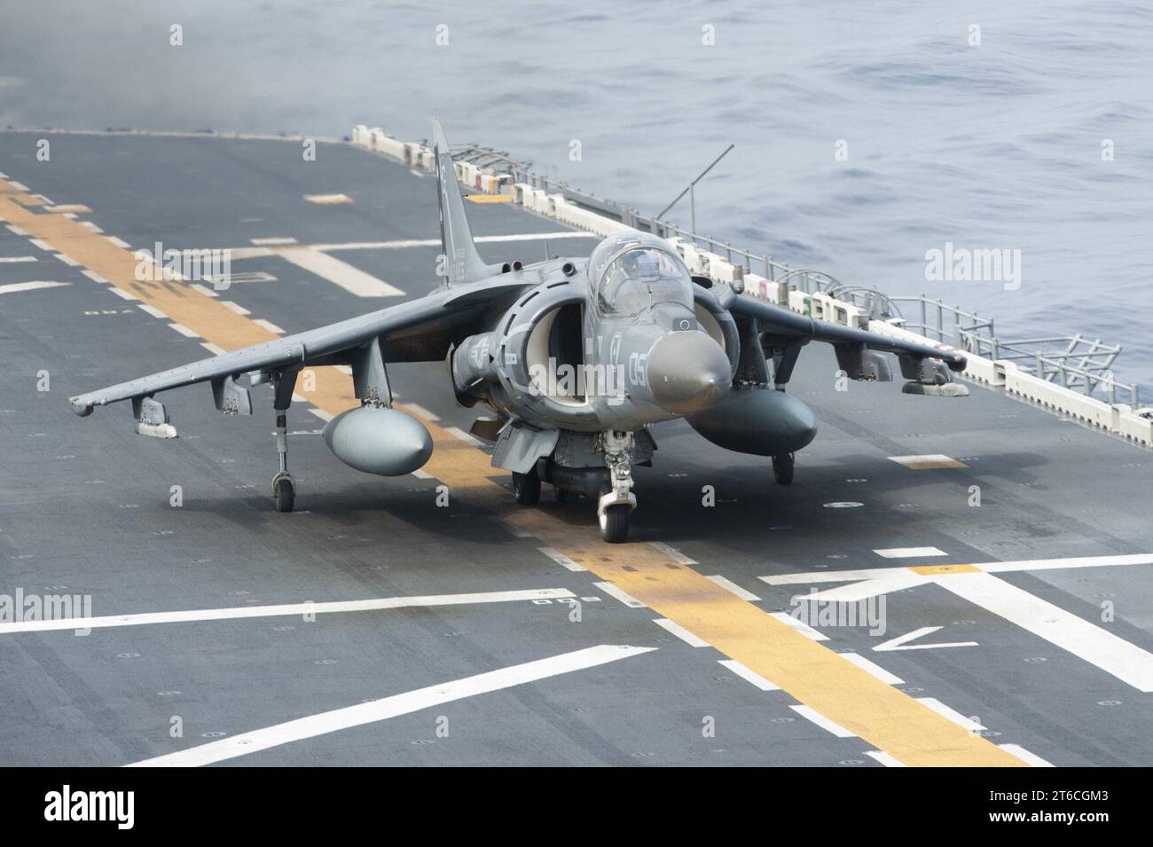 USS Bonhomme Richard, Flight ops and hangar bay 150202 Stock Photo - Alamy