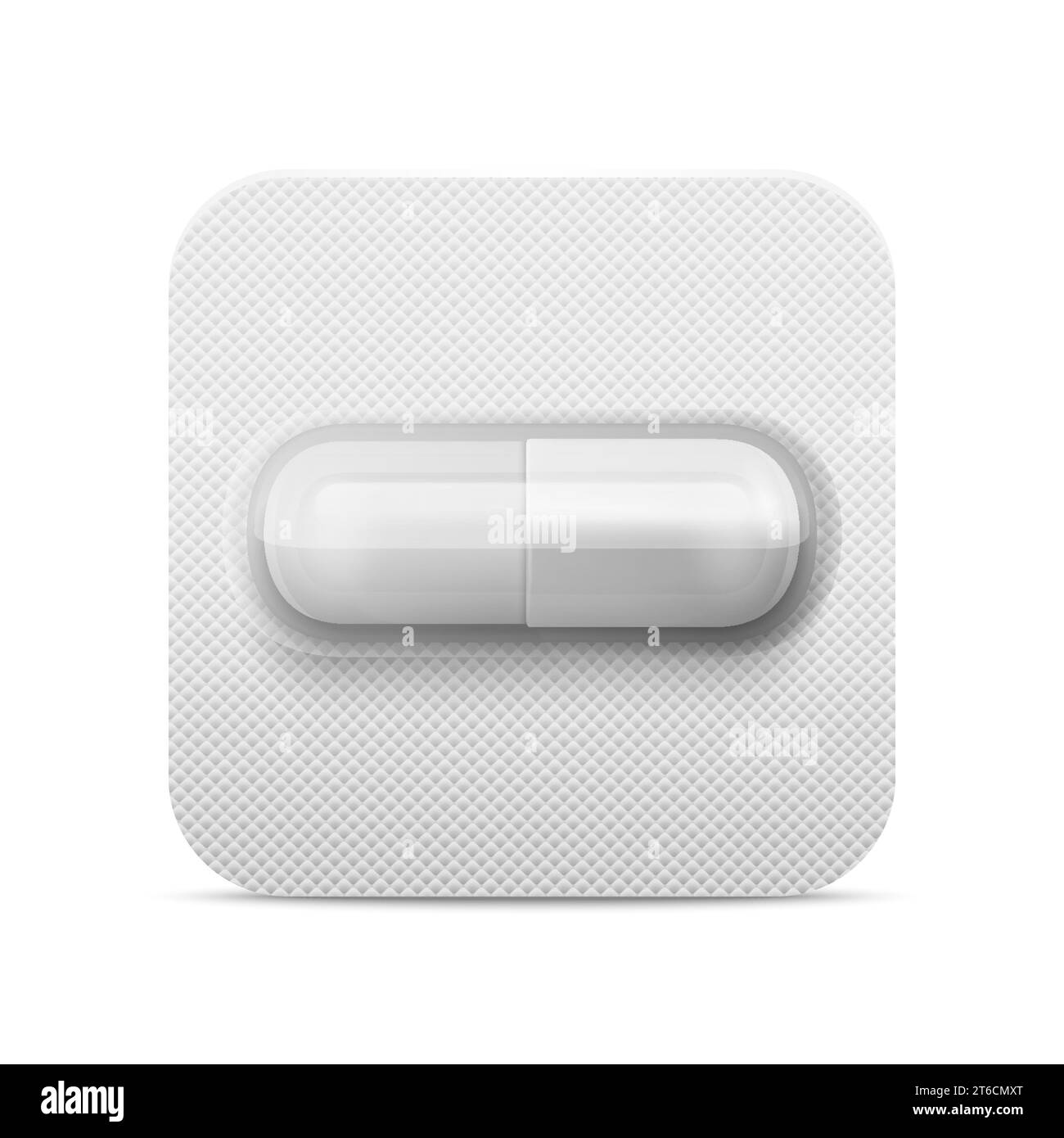 Vector Realistic Pharmaceutical Medical White Pill, Vitamins, Capsule