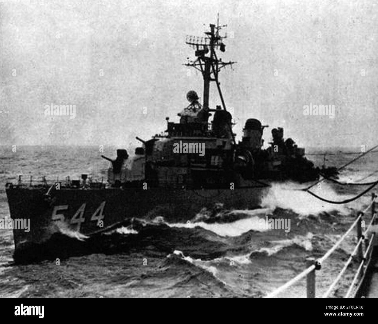 USS Boyd (DD-544) refueling from USS Helena (CA-75), circa in 1953 ...