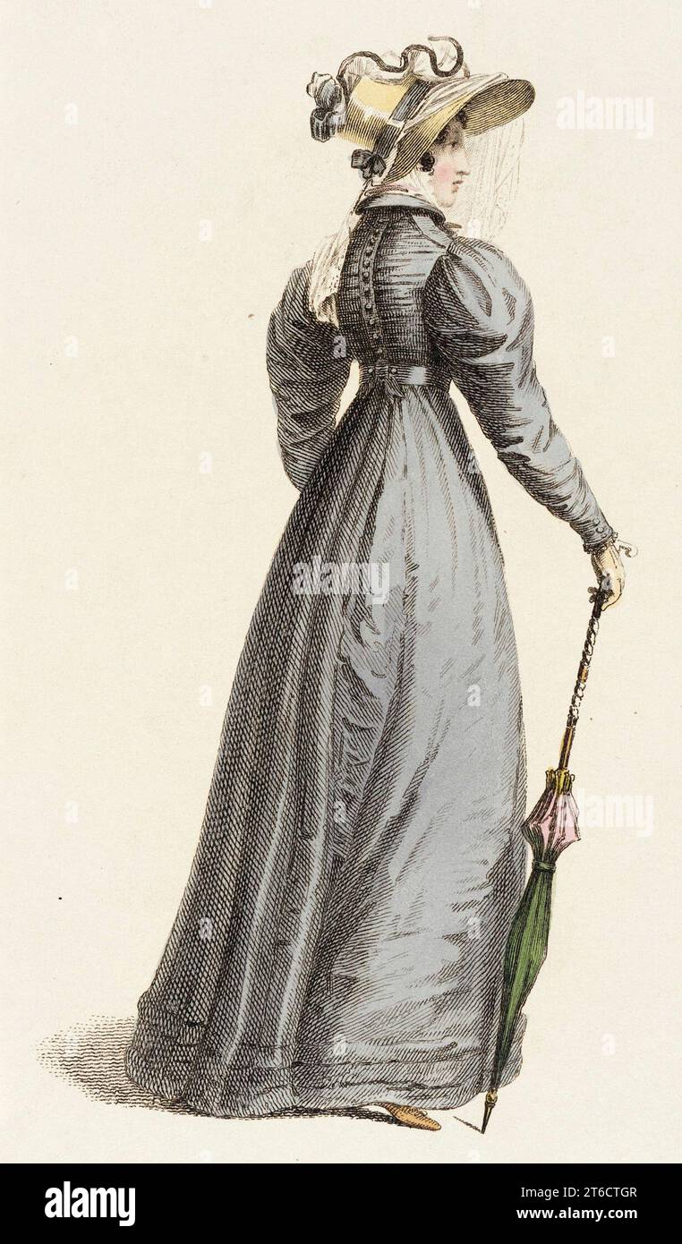 Fashion Plate (Trage de Paseo), 1825. Stock Photo
