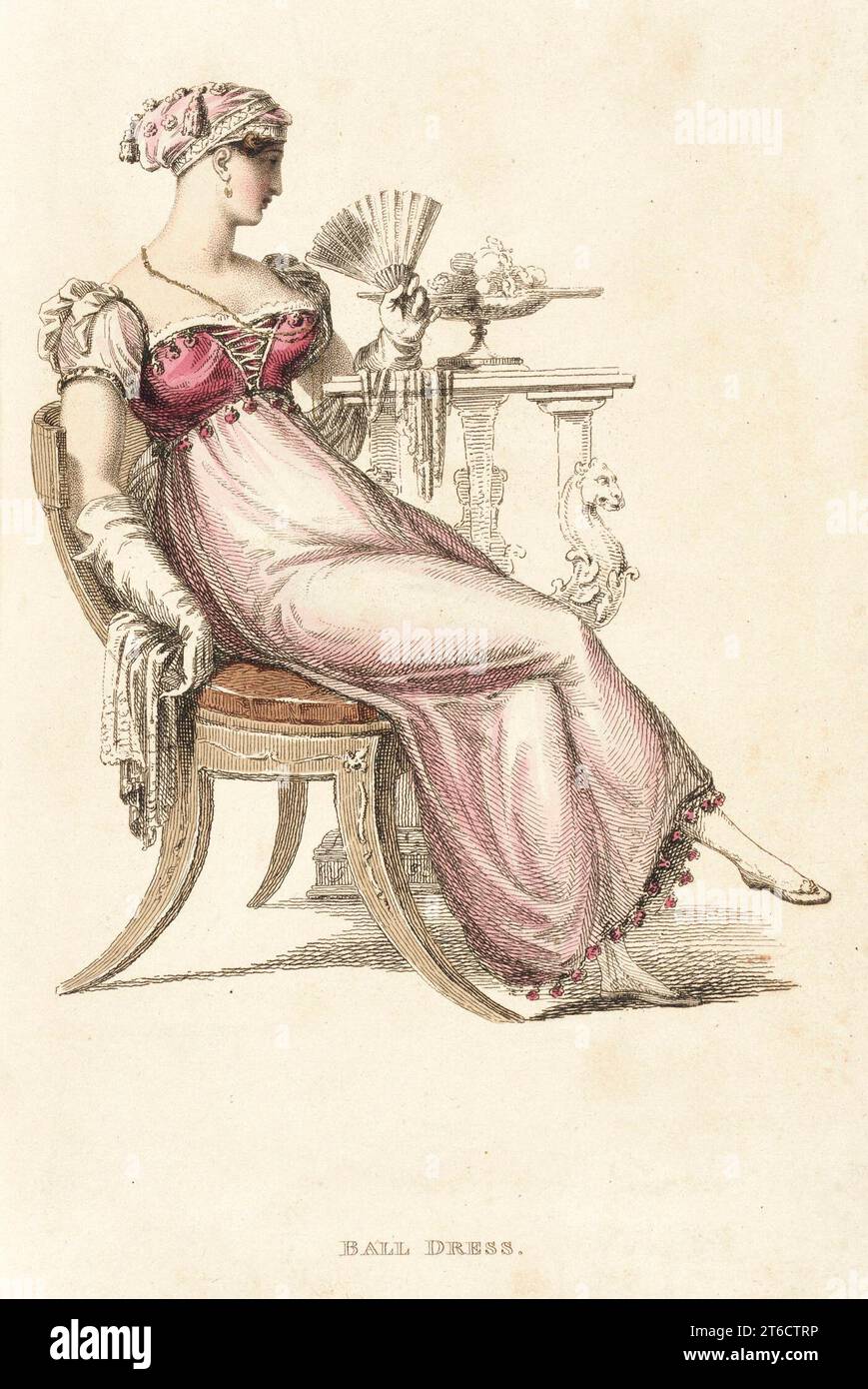 Fashion Plate (Ball Dress), 1812. Stock Photo